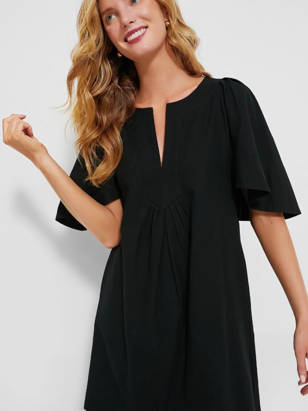 Pomander Place Black Flutter-Sleeve Midi Dress - Picture 4 of 8
